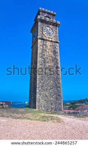 Old Clock Tower At Galle Dutch Fort 17th Centurys Ruined Dutch Castle That Is Unesco Listed As A World Heritage Site In Sri Lanka
