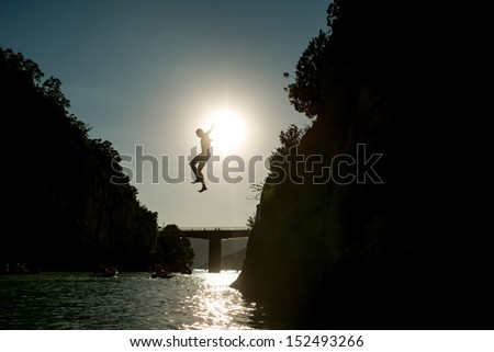 jumping man to the river