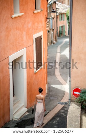 woman walking the street in Provence city