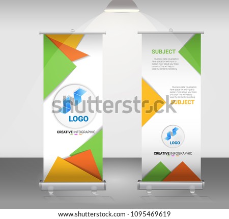 Business Roll Up. 2 stan Design. Banner Template. Presentation and Brochure. Vector illustration