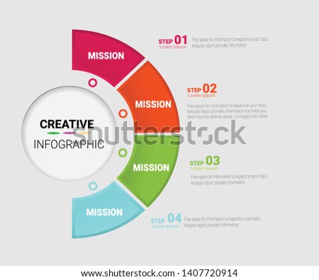 Template for cycle diagram, graph, presentation and round chart. Business concept with 4 equal options, parts, steps or processes. Startup layout for your project.