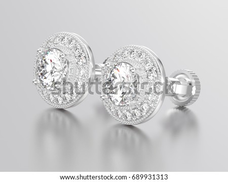 Sterling Silver Partially 3D Elephant Head Post Stud Earrings