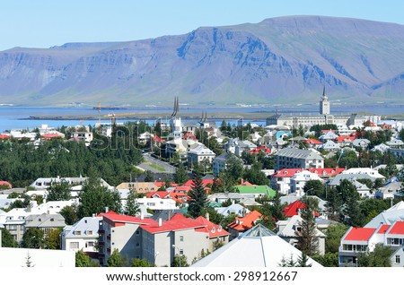 Iceland, panorama of Reykjavik