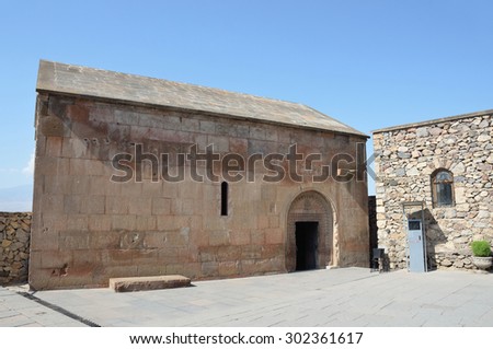 Khor Virap, Armenia, September, 07, 2014. Nobody, ancient chapel under \