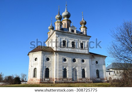 The Archangel Michael [Michaylo-Arkhangelsky] cathedral in the same name monastery in the city of Yuryev-Polsky. Golden ring of Russia