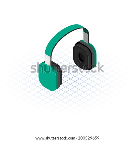 Isometric Headset Vector Illustration