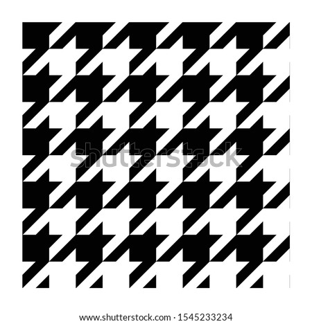 Seamless houndstooth checkered fashion textile pattern. Black and white pattern background.
