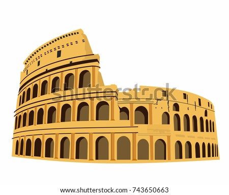 Coliseum in Rome, Italy vector. Colosseum hand drawn illustration. Symbol of Ancient Rome, gladiatorial fights