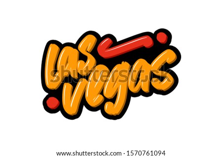 Las Vegas hand drawn modern brush lettering. Vector illustration logo text for webpage, print and advertising