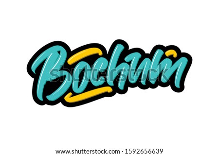 Bochum City, Germany lettering text. Vector illustration logo text for webpage, print and advertising.