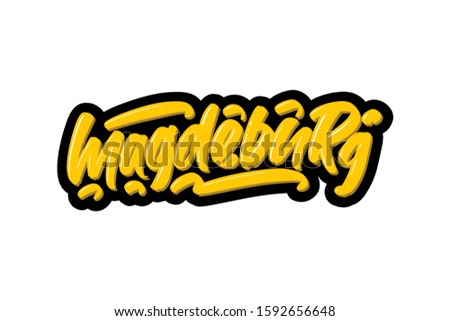 Magdeburg, Germany lettering text. Vector illustration logo text for webpage, print and advertising