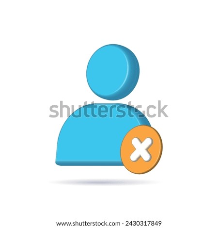 3d vector of user remove check icon isolated on white background