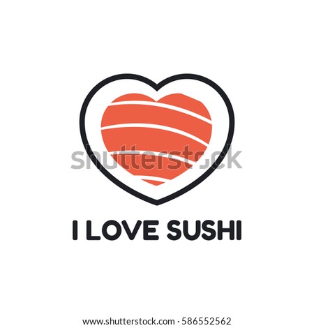 I love sushi logo template