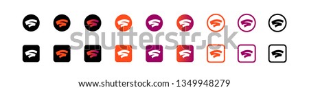 Icon Stream Stadia Vector Isolated 