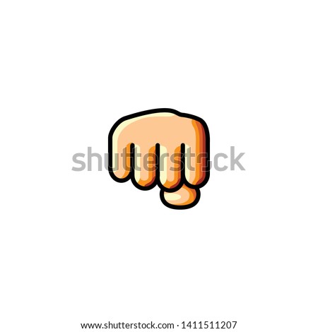 Isolated Oncoming Fist, Vector Icon Emoji, Emoticon