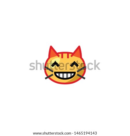Isolated Grinning Cat Face with smiling-eyes Emoji, Emoticon, Vector Icon, Pictogram - Vector