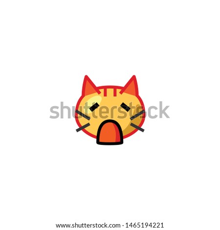Isolated Weary Cat Face Emoji, Emoticon, Vector Icon, Pictogram - Vector