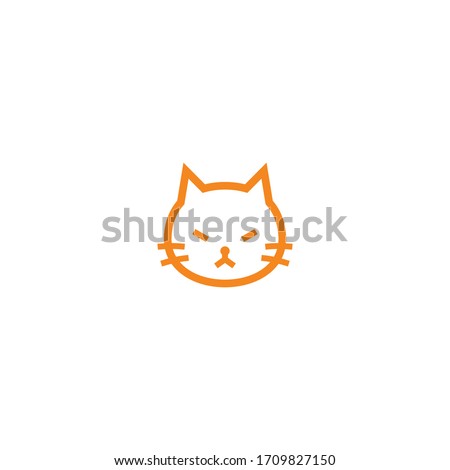 Isolated Pouting Cat Face Vector Icon, Emoji, Emoticon