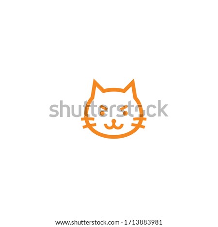 Isolated Cat with Wry Smile  Emoji, Emoticon, Vector Icon, Pictogram - Vector