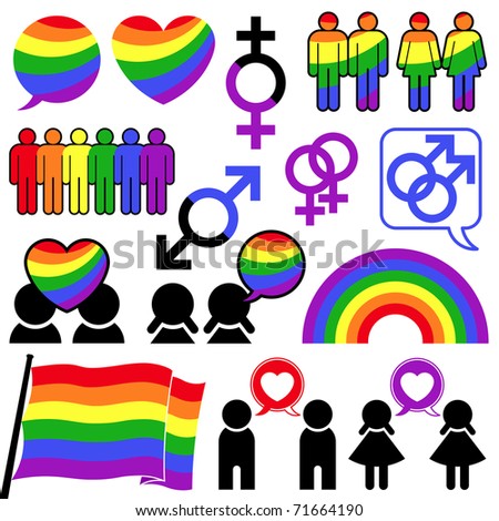 Gay Icon Lesbian Rainbow Collection Stock Photo 71664190 : Shutterstock