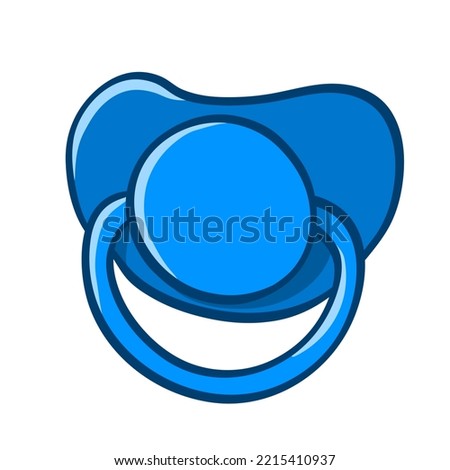 Hand drawn icon of baby pacifier dummy in doodle style isolated on white background - vector illustration