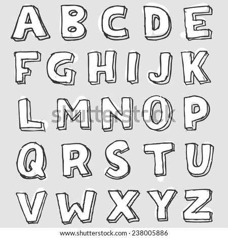 A-Z Complete Set Of Uppercase Stained White Decorative Alphabet Letters ...