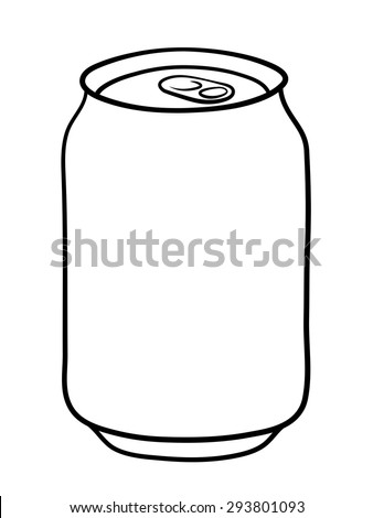 Soda Can Doodle Cartoon Illustration In Black And White - 293801093 ...