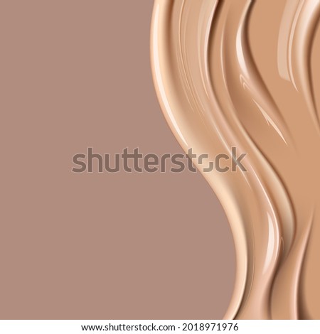 Realistic foundation creamy texture for beauty products ad, 3d effect