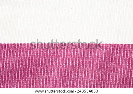 Red and nature  vertical pattern of raw cotton texture