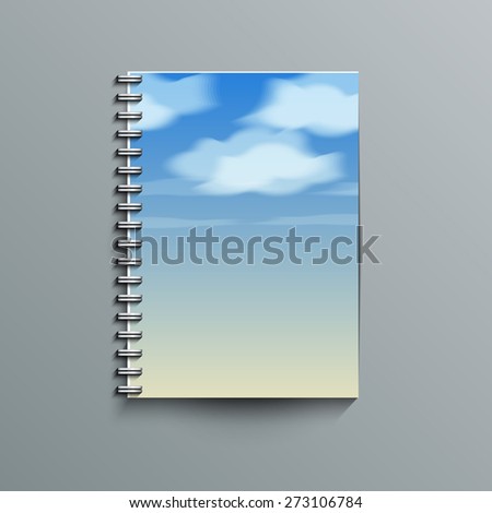 Notepad template with summer background.