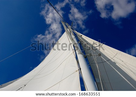 White yacht sail
