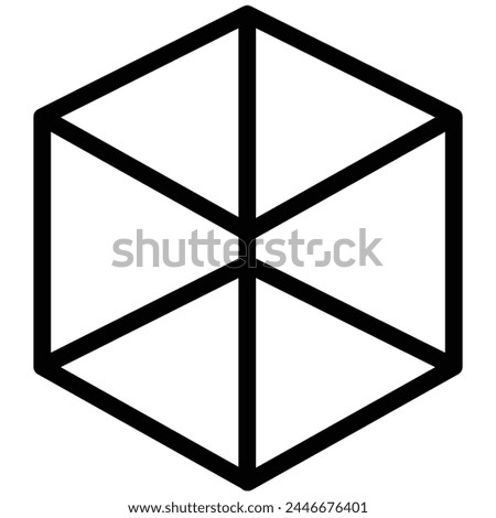 math icon. Cube alt line icon. illustration vector graphic of cube alt