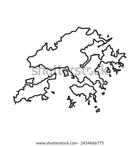 Hong kong map. Illustration vector graphic of Hong kong map.