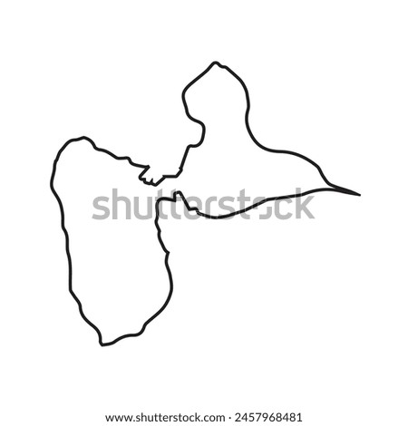 map of Guadeloupe line icon. Illustration vector graphic of map of Guadeloupe.