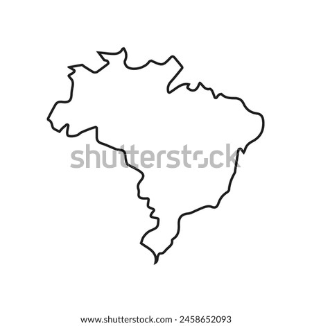 map of Brazil line icon. Illustration vector graphic of map of Brazil.