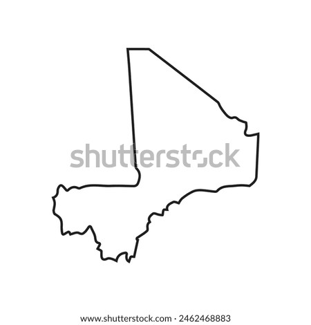 map of Mali line icon. Illustration vector graphic of map of Mali.