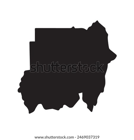 map of sudan glyph icon. Illustration vector graphic of map of sudan icon.