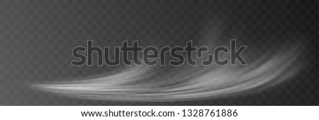 Cirrus cloud on transparent background, panoramic image, vector background, EPS10