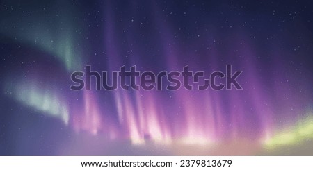 Polar lights, starry sky. Northern landscapes. Vector illustration.