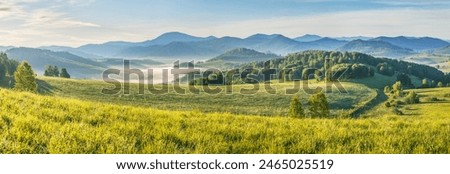 Similar – Image, Stock Photo Picturesque landscape of mountain ranges in Iceland