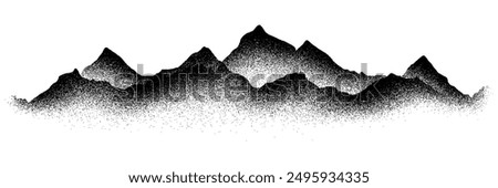 Imitation of a mountain landscape, noisy stippled grainy texture, banner