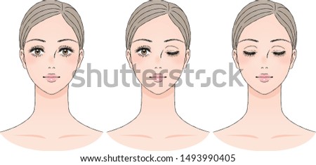 Illustration of a woman's face. Vector