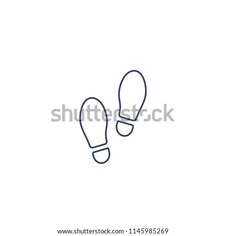 Footprint outline icon Human shoe. Vector footwears in Flat style Black silhouette. Illustration isolated on white background.
