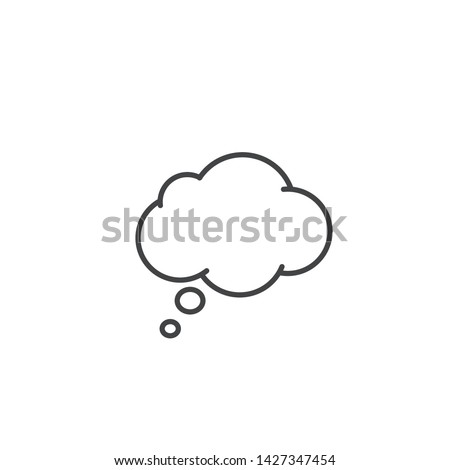 Think Speech Bubble line icon, Vector outline isolated sign.