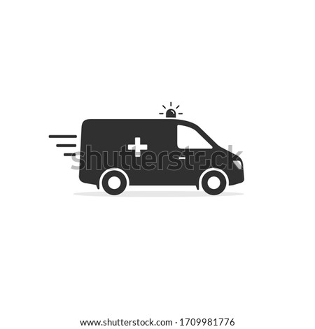 Ambulance car icon, Vector isolated simple flat illustration.