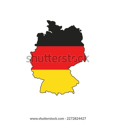 Germany Map and flag icon, vector isolated illustration.