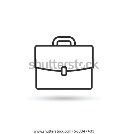 Briefcase portfolio outline icon, vector isolated symbol.