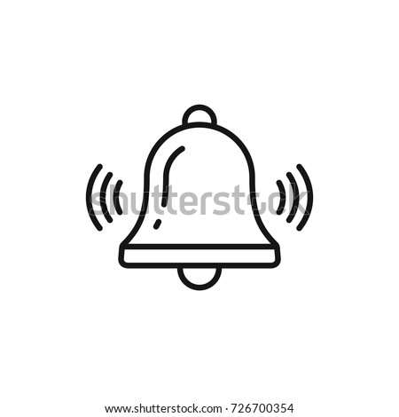 Bell outline icon vector, Alarm, handbell line isolated sign.