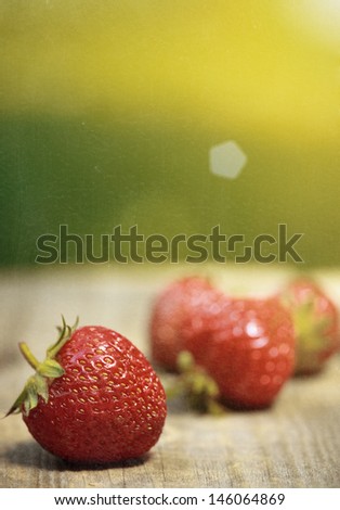 strawberry with summer paper texture