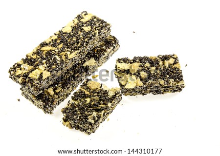 Black Sesame sticks mix cereals isolated on white background